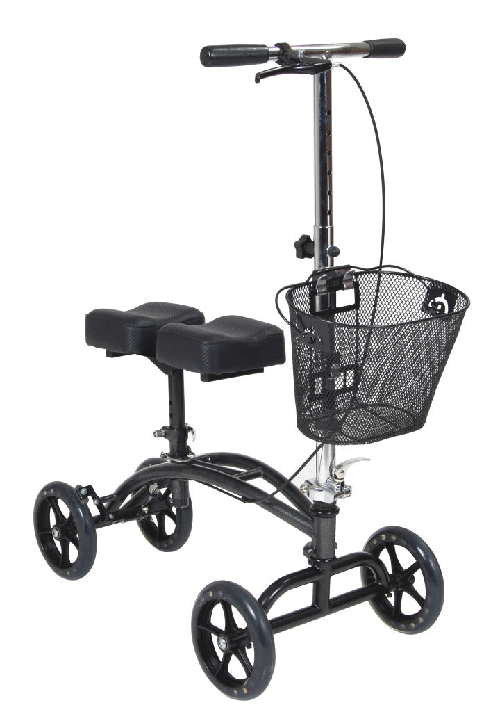 Drive Medical Dual Pad Steerable Knee Walker Knee Scooter with Basket, Alternative to Crutches