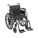Drive Medical Cruiser X4 Lightweight Dual Axle Wheelchair with Adjustable Detachable Arms, Desk Arms, Swing Away Footrests, 16"