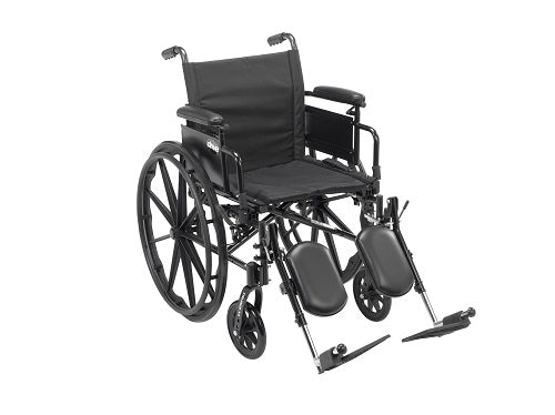 Drive Medical Cruiser X4 Lightweight Dual Axle Wheelchair with Adjustable Detachable Arms, Desk Arms, Elevating Leg Rests, 16" S