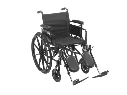 Drive Medical Cruiser X4 Lightweight Dual Axle Wheelchair with Adjustable Detachable Arms, Full Arms, Swing Away Footrests, 16"