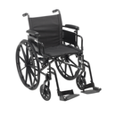 Drive Medical Cruiser X4 Lightweight Dual Axle Wheelchair with Adjustable Detachable Arms, Full Arms, Swing Away Footrests, 18"