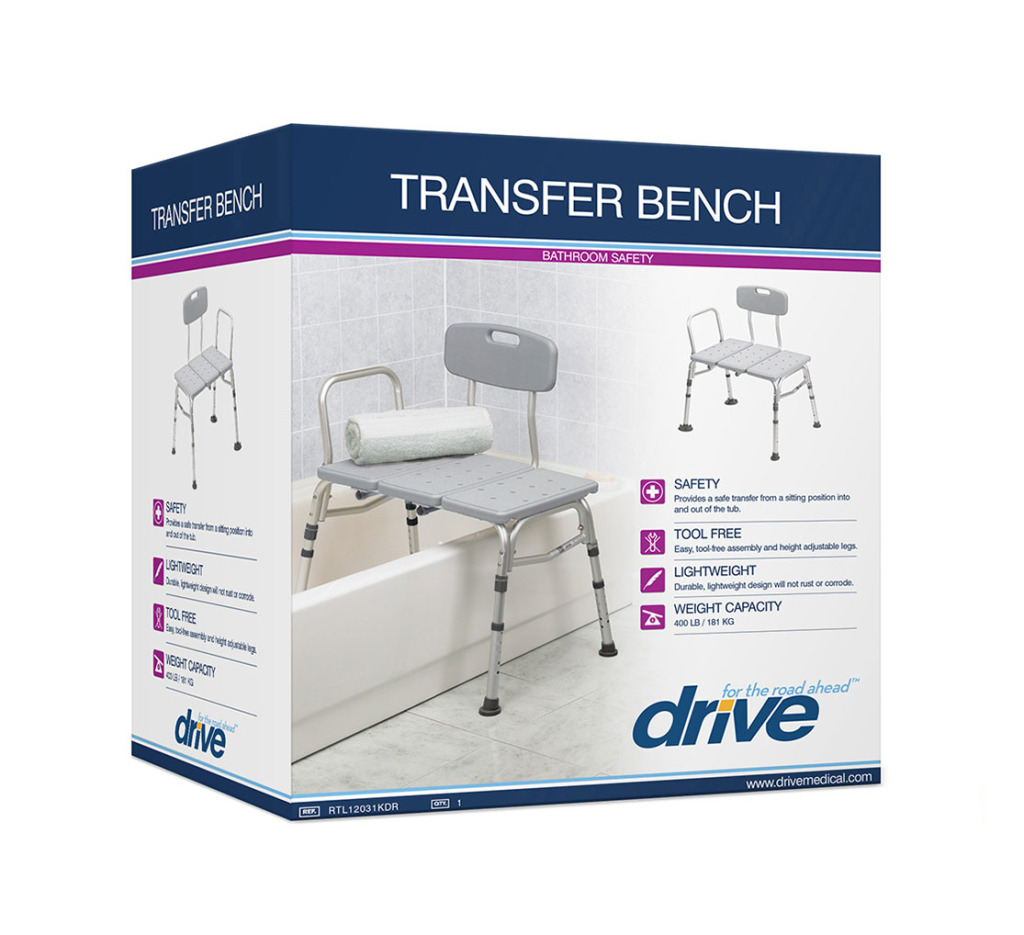 Drive Medical Three Piece Transfer Tub Bench - Home/Bathroom Safety - Drive Medical
