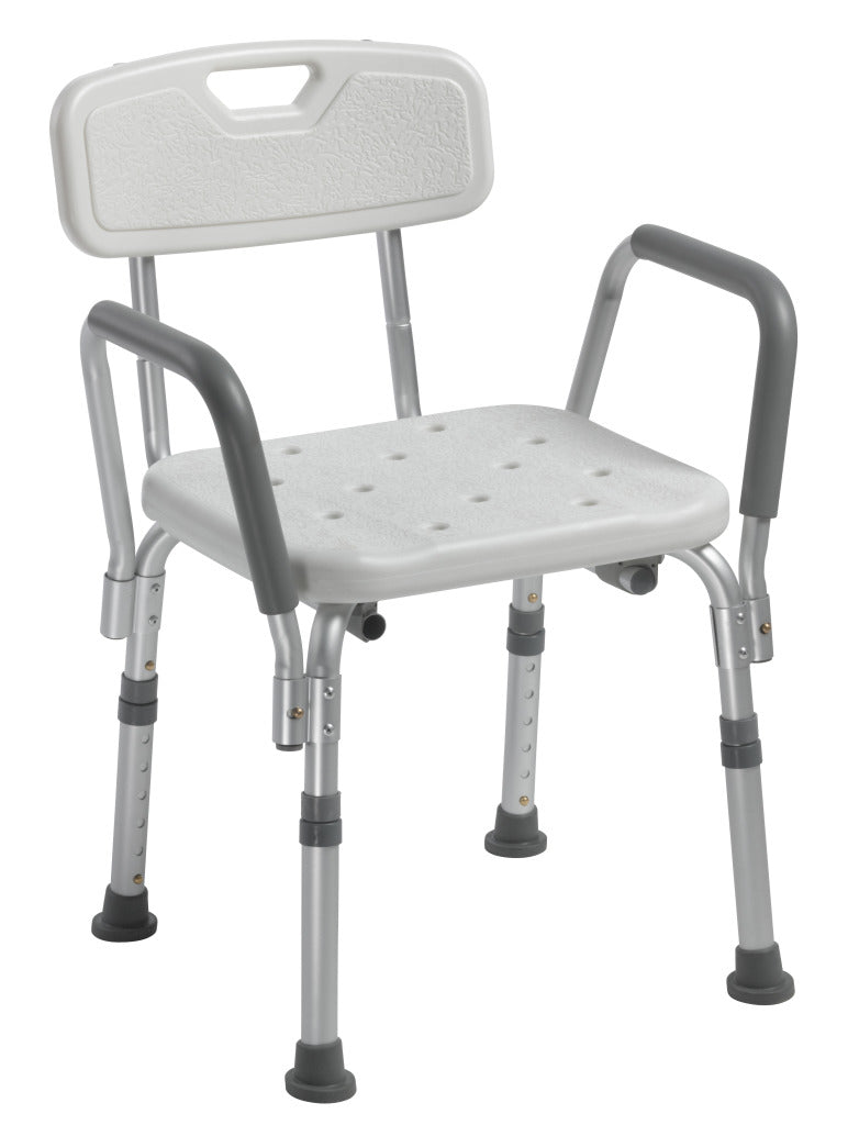 Drive Medical Shower Chair with Back and Removable Padded Arms - Home/Bathroom Safety - Drive Medical - Default Title - 822383560038