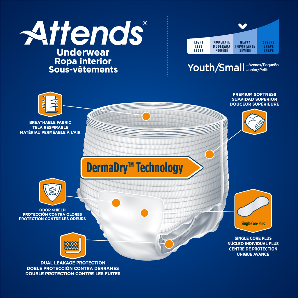 Attends Advanced Underwear, Heavy Absorbency - / - Attends