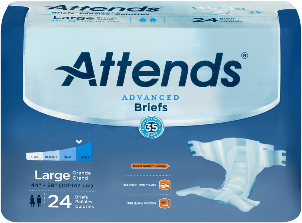 Attends Advanced Briefs, Severe Absorbency