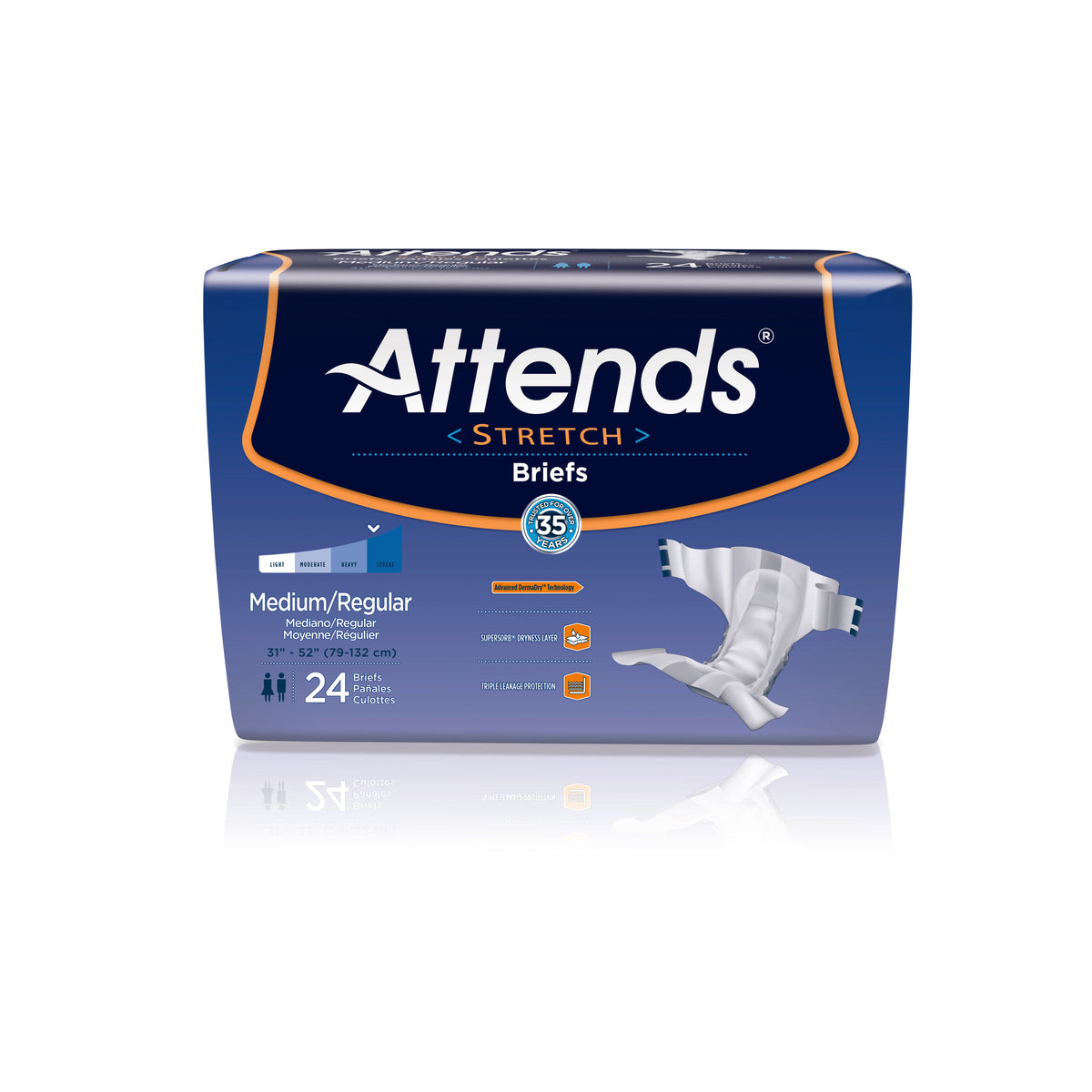 Attends Stretch Briefs, Severe Absorbency - Incontinence/Incontinence Products/Pads & Briefs - Attends