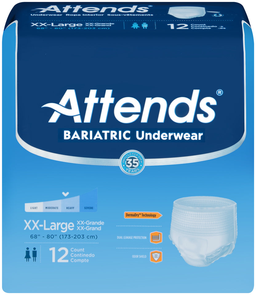 Attends Bariatric Underwear, Heavy Absorbency - Incontinence/Incontinence Products/Pads & Briefs - Attends