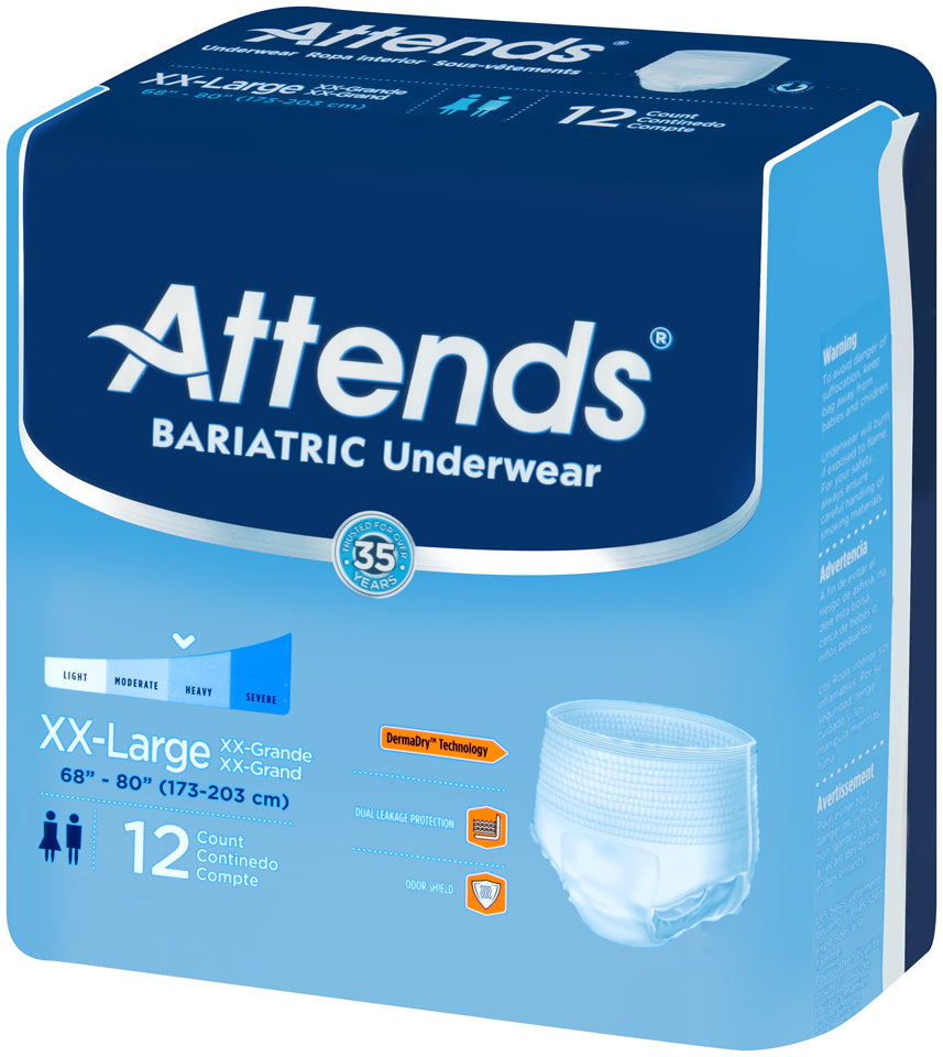 Attends Bariatric Underwear, Heavy Absorbency - Incontinence/Incontinence Products/Pads & Briefs - Attends