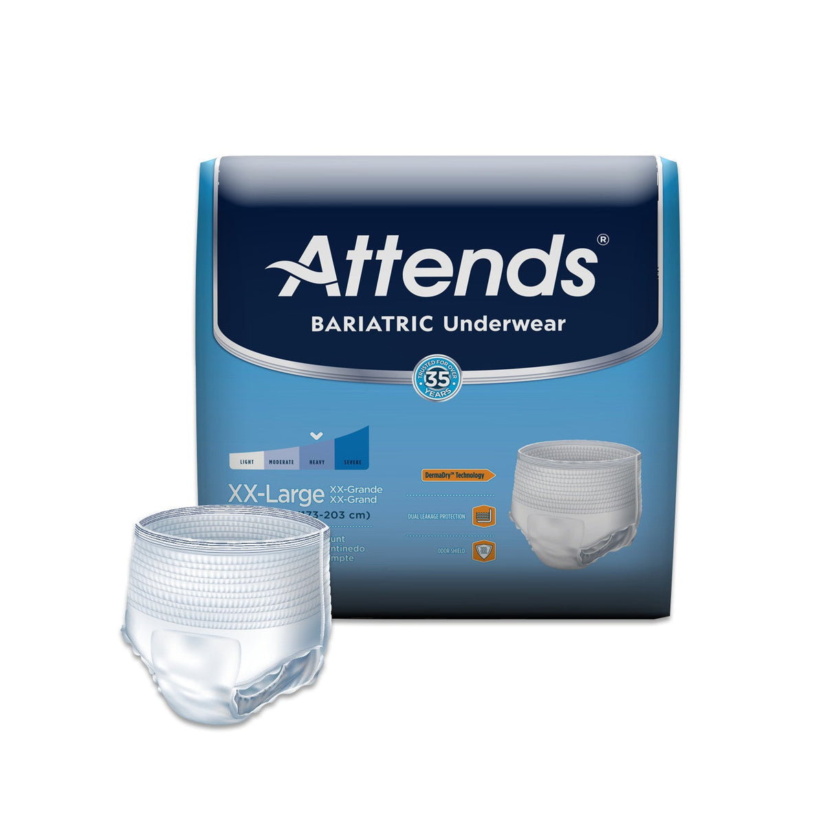 Attends Bariatric Underwear, Heavy Absorbency - Incontinence/Incontinence Products/Pads & Briefs - Attends
