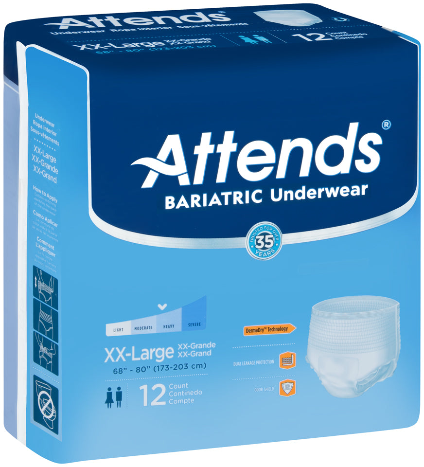 Attends Bariatric Underwear, Heavy Absorbency - Incontinence/Incontinence Products/Pads & Briefs - Attends