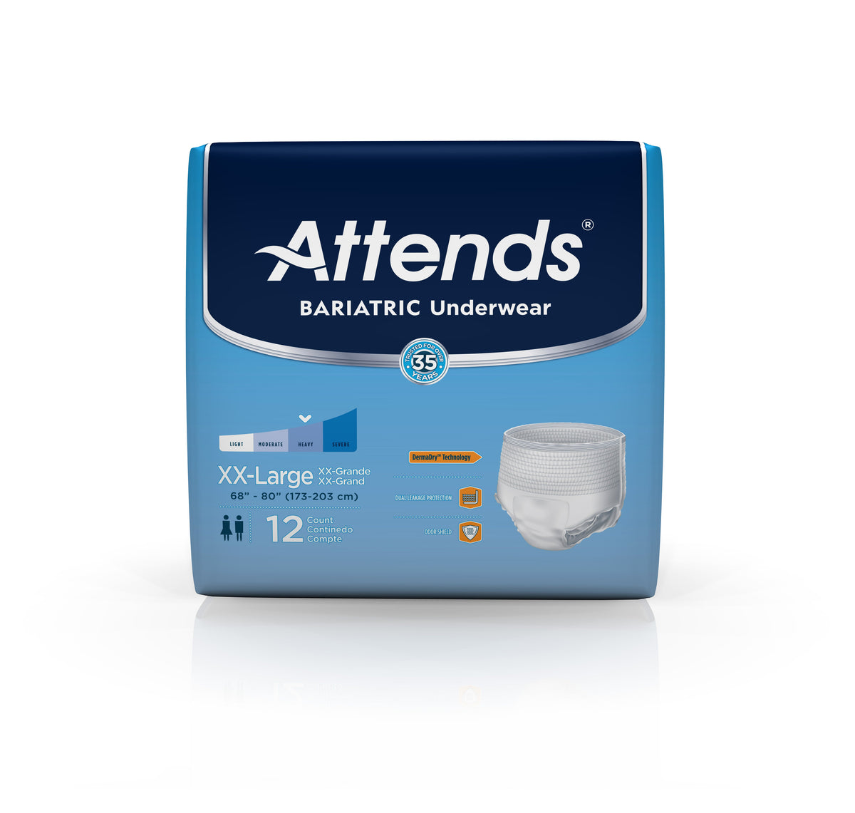 Attends Bariatric Underwear, Heavy Absorbency - Incontinence/Incontinence Products/Pads & Briefs - Attends