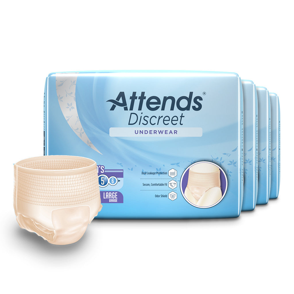 Attends Discreet Women's Underwear, Level 5 Absorbency - / - Attends