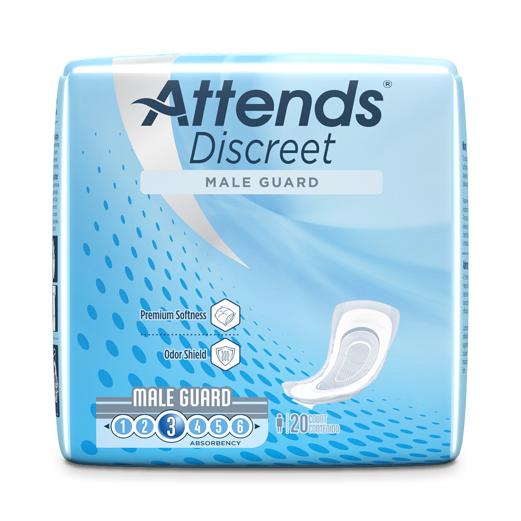 Attends Discreet Men's Guard, Level 3 Absorbency - Incontinence/Incontinence Products/Pads & Briefs - Attends
