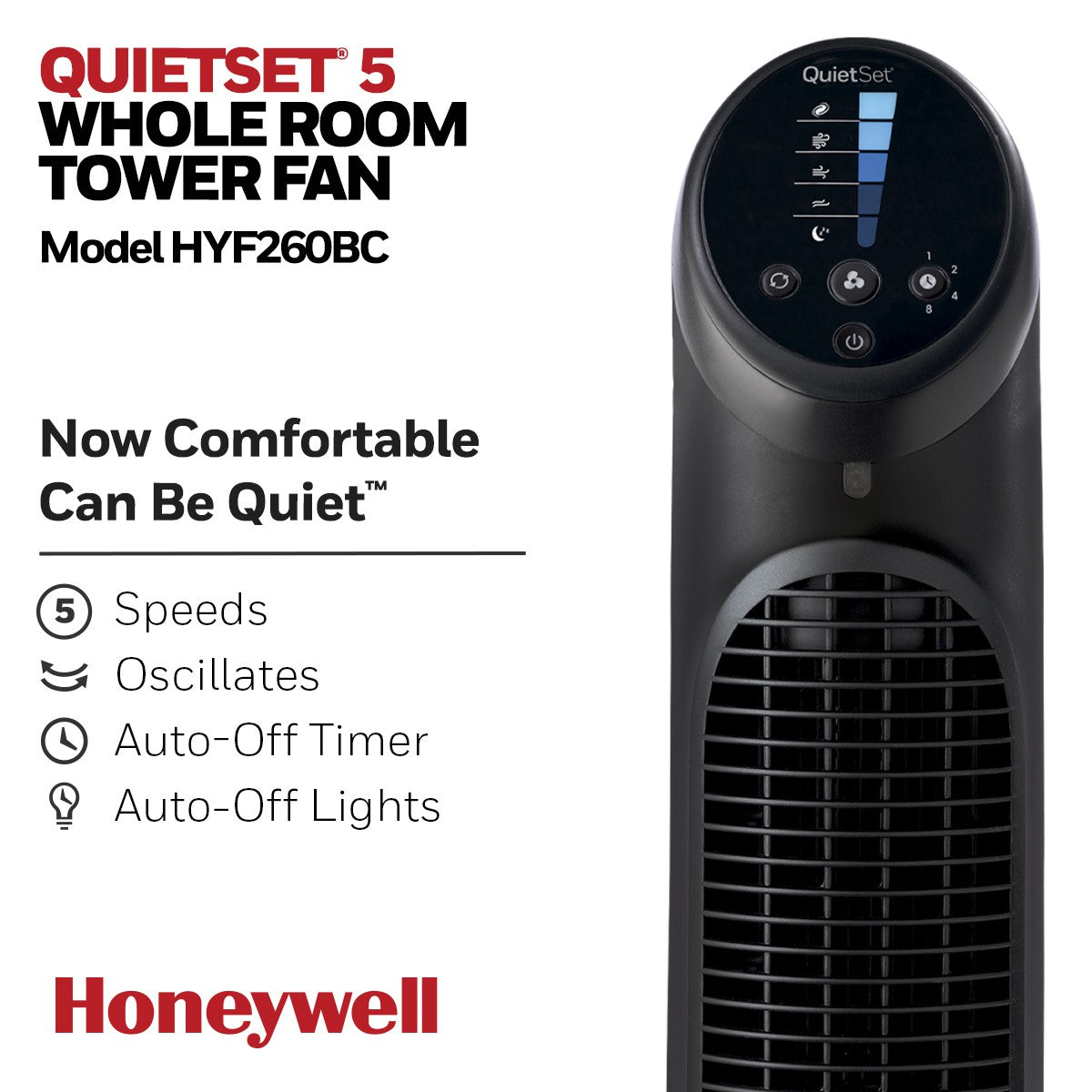 Honeywell QuietSet 5 Oscillating Whole Room Tower Fan - Daily Living Aids & Wellness/Air Care/ - Honeywell