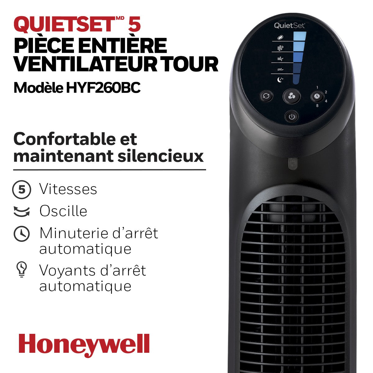 Honeywell QuietSet 5 Oscillating Whole Room Tower Fan - Daily Living Aids & Wellness/Air Care/ - Honeywell