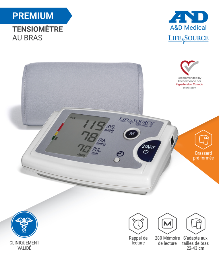 LifeSource Premium Quick Response Blood Pressure Monitor - Home Diagnostic/Blood Pressure Monitoring/Digital Blood Pressure Monitor - LifeSource