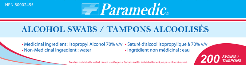 Paramedic Canada Alcohol Swabs (200 U.)