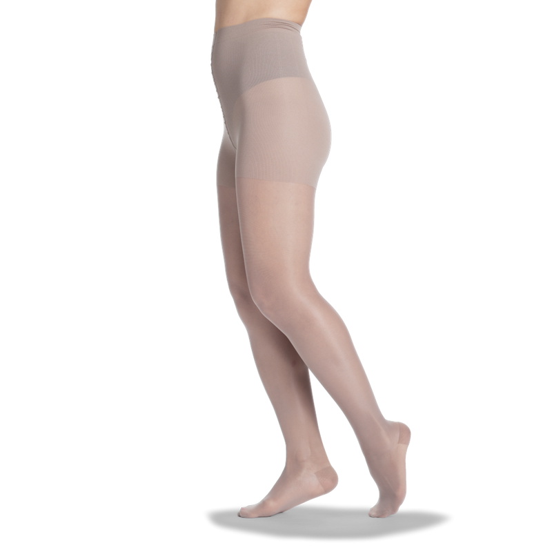 SIGVARIS Sheer Fashion Compression Hosiery for Women Series 120, Panty Hose, Taupe