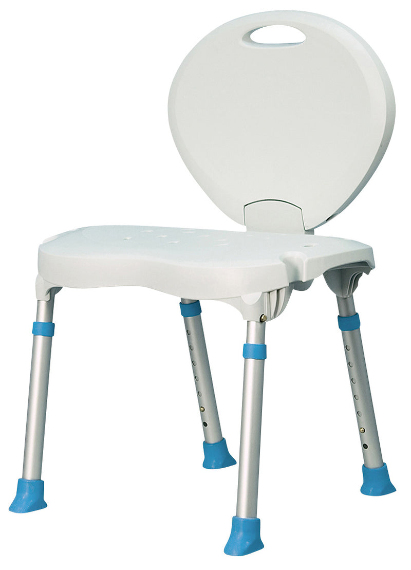AquaSense Folding Bath and Shower Chair with Non-Slip Seat and Backrest, White
