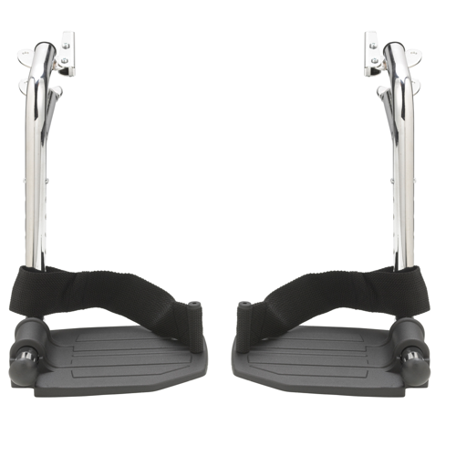 Drive Medical Chrome Swing Away Footrests with Aluminum Footplates