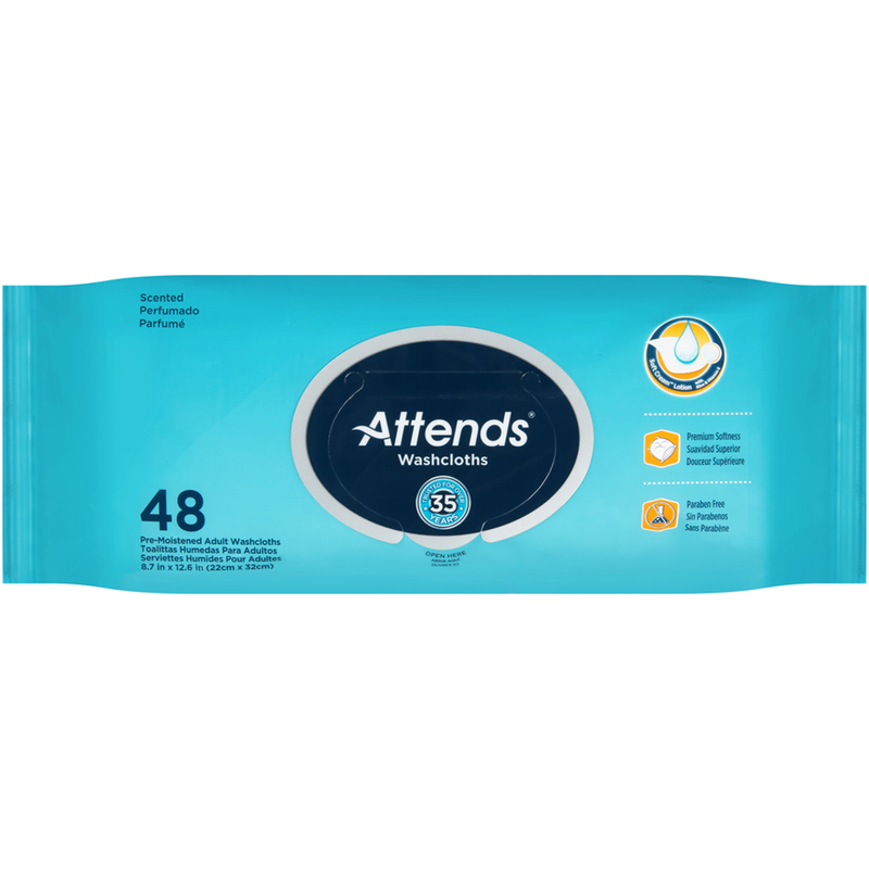 Attends Washcloths, Scented, 48 Count