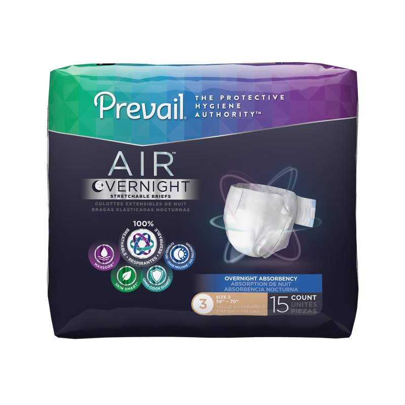 Prevail Air Plus Brief, Overnight Absorbency